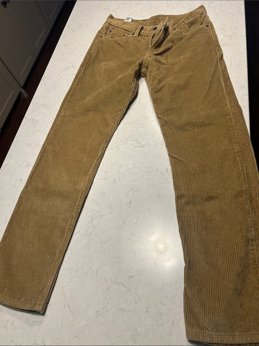 Levi's Straight-Leg Corduroy Pants in Camel Tan